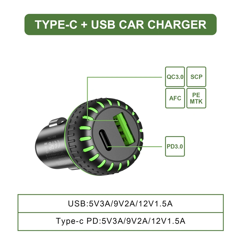 Lovebay 36 Вт автомобильное USB зарядное устройство Quick Charge 3 0 светодиодный светильник