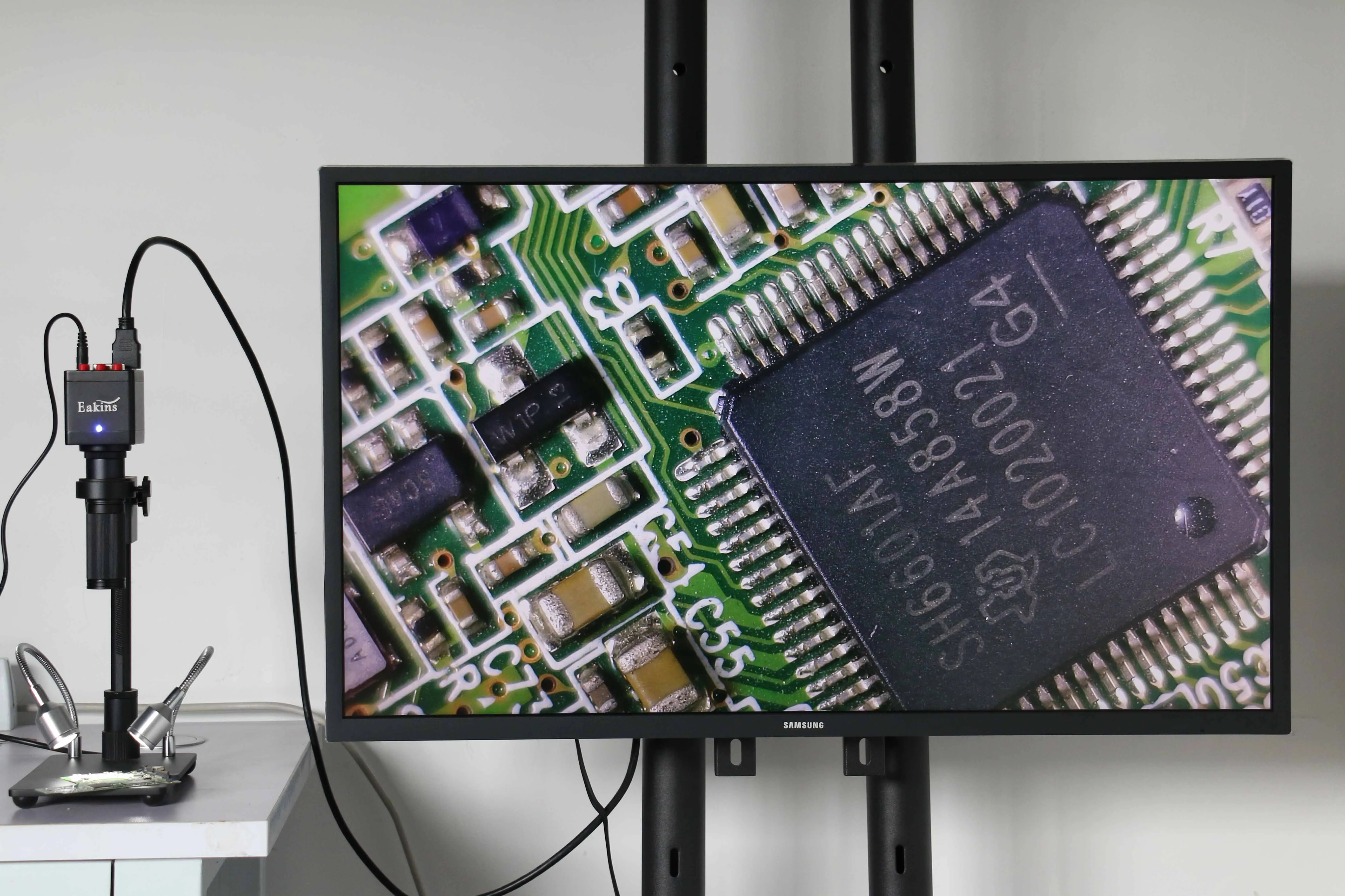 Микроскоп HDMI VGA 1080P видеокамера + мини подставка Zoom 200x C крепление объектива для