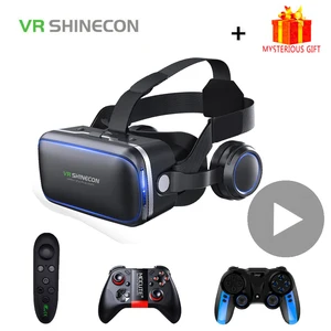 Shinecon 6,0 шлем VR умные 3д Очки виртуальной реальности 3 D 3D очки шлем для iPhone Android смартфон стерео виар игр смартфонов видео видеоочки с экраном электронные дополненой линзы реальностью экран смарт телефона