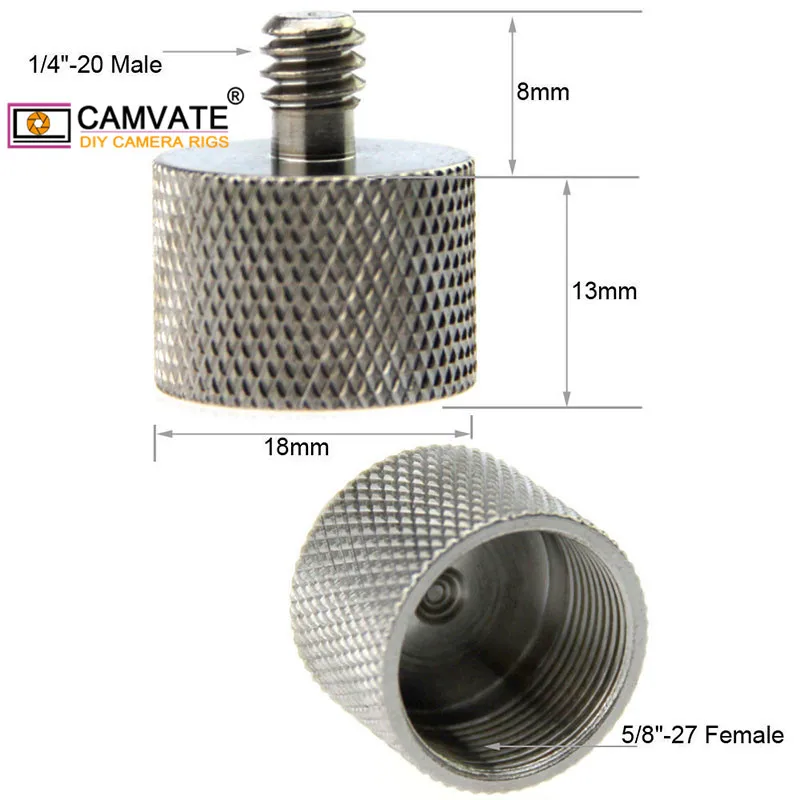 Резьбовой Адаптер для микрофона CAMVATE со стандартным гнездом 5/8 27 на наружную