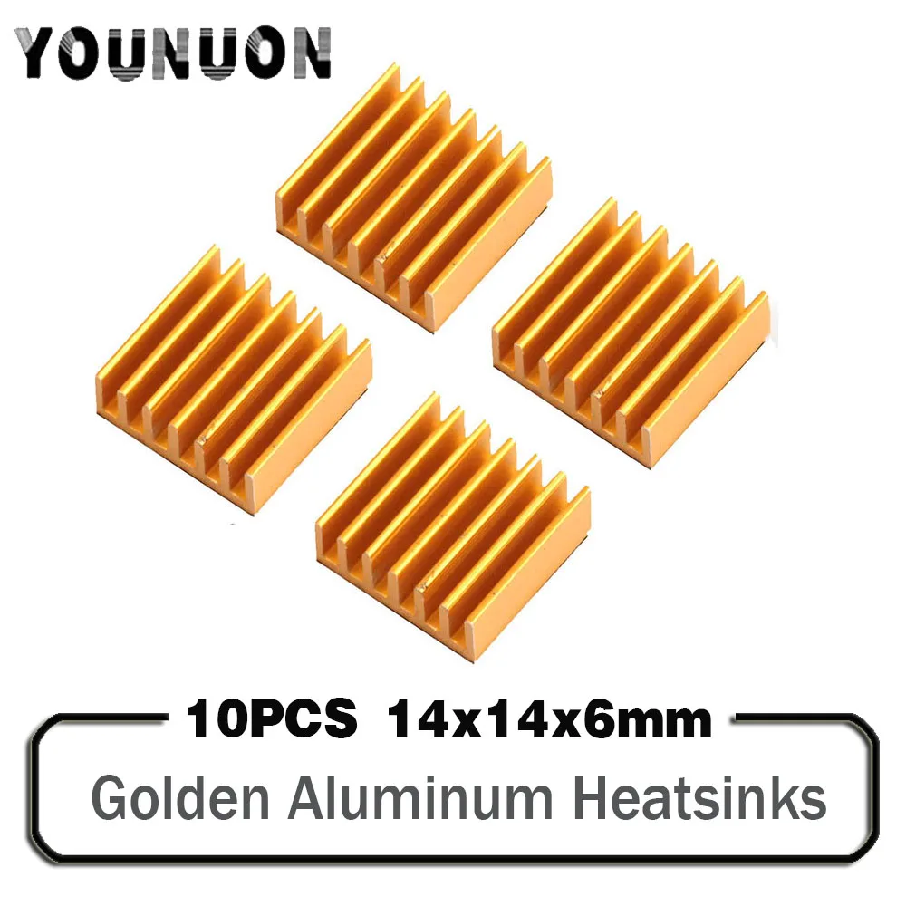 Younuon 10 Stücke 14X14X6Mm Aluminium Kühlkörper Pc Vga Karte Ram Speicher Ic Chip Kühlkörper Kühlung Kühler 14Mm X 6Mm