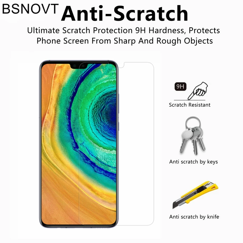 2 uds Protector de pantalla para Huawei Mate 30 vidrio templado para Huawei Mate 30 vidrio para Huawei Mate 30 pel&iacute;cula 6,62 pulgadas BSNOVT-1