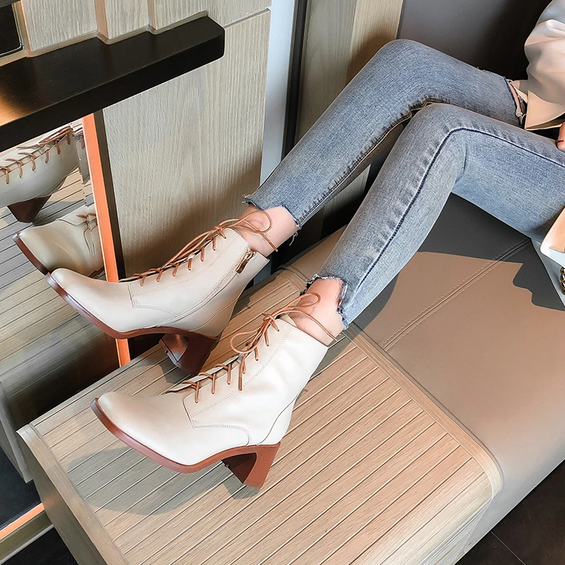 ASUMER/новые женские ботинки больших размеров 34 43 Модные однотонные ботильоны на