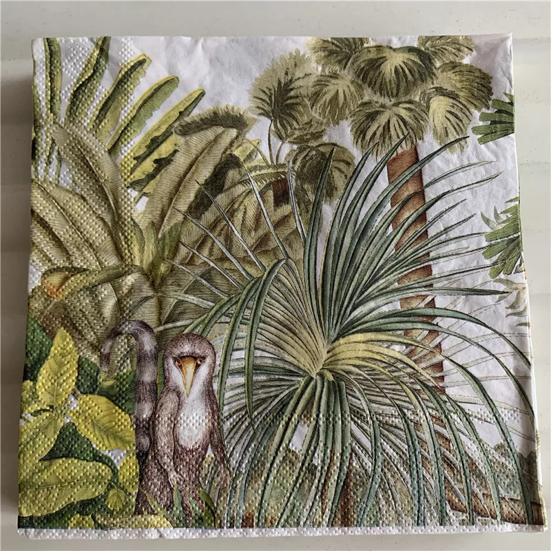 Бумажная салфетка для дебайжа элегантная ткань Винтажный Зеленый тропический