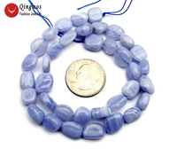 qingmos natural 8 10mm baroque blue lace agates stone loose beads for beadwork necklace bracelet earring diy 15 strands los818