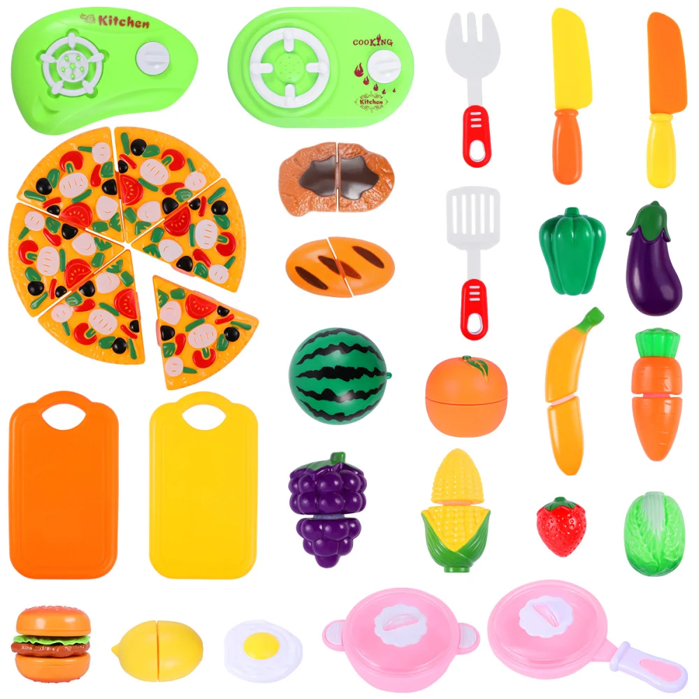

iBaseToy 31PCS Play Food Set Kids Pretend Play Grocery Childrens Educational Toys