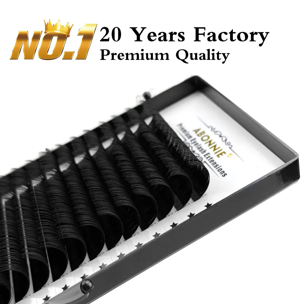 

Abonnie 16lines Classic C/D Curl Individual Eyelash Extension Private Label Custom Volume Cashmere Lashes Tray
