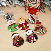 snowman kitchen tableware holder bag christmas decorations creative cartoon dolls knife and fork set kitchen tableware holder