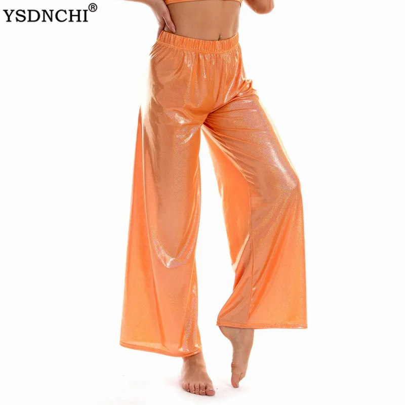 

Женские свободные брюки YSDNCHI, повседневные широкие брюки с эластичной высокой талией для танвечерние, на весну