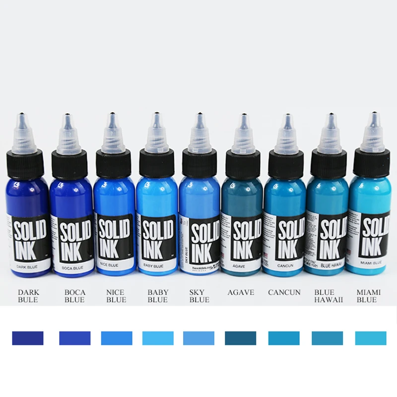 all 9 colors Набор перманентных чернил для татуажа tinta, пигмент для татуажа, пигмент для татуажа, biomaser dynamic ink - Цвет: all 9 colors