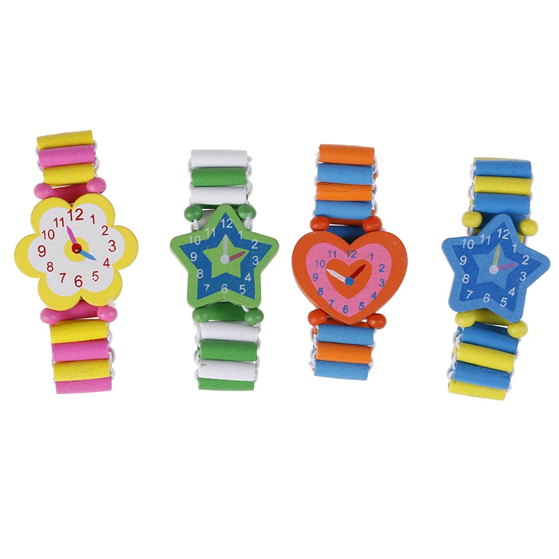 

Kids Bracelet Fake Wooden Watch Baby Shower Girl Boy Christmas Gifts novety toys