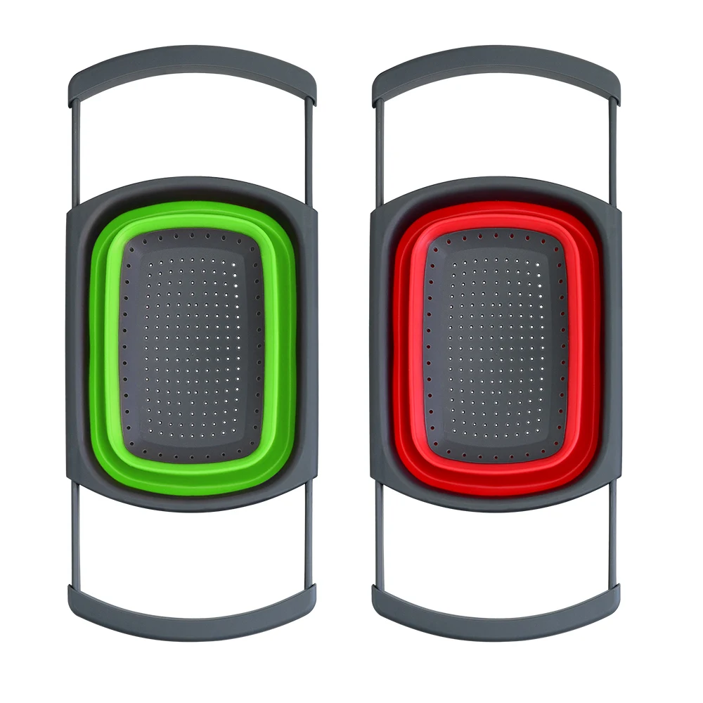 Выдвижной силиконовый дуршлаг XYj для раковины складной кухонный органайзер