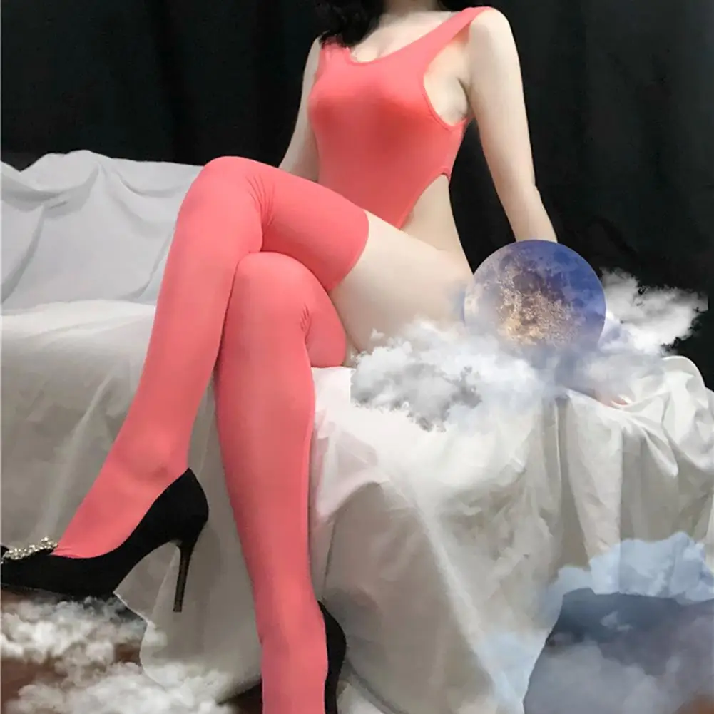 Женское Эротическое однотонное ночное белье прозрачные Боди без рукавов