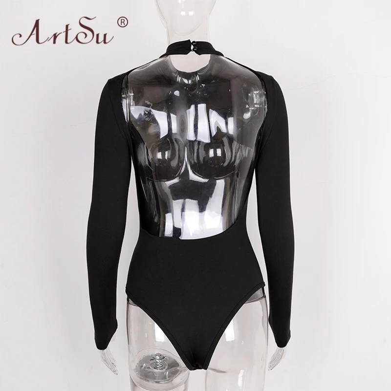 Женский облегающий боди с открытой спиной ArtSu комбинации женский комбинезон