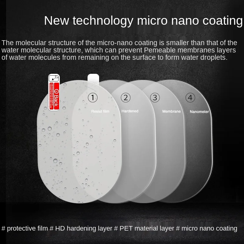

Car Rearview Mirror Rain Proof Sticker Reflector Rearview Mirror HD Waterproof Membrane Anti-Fog Mirror Glass Universal Film