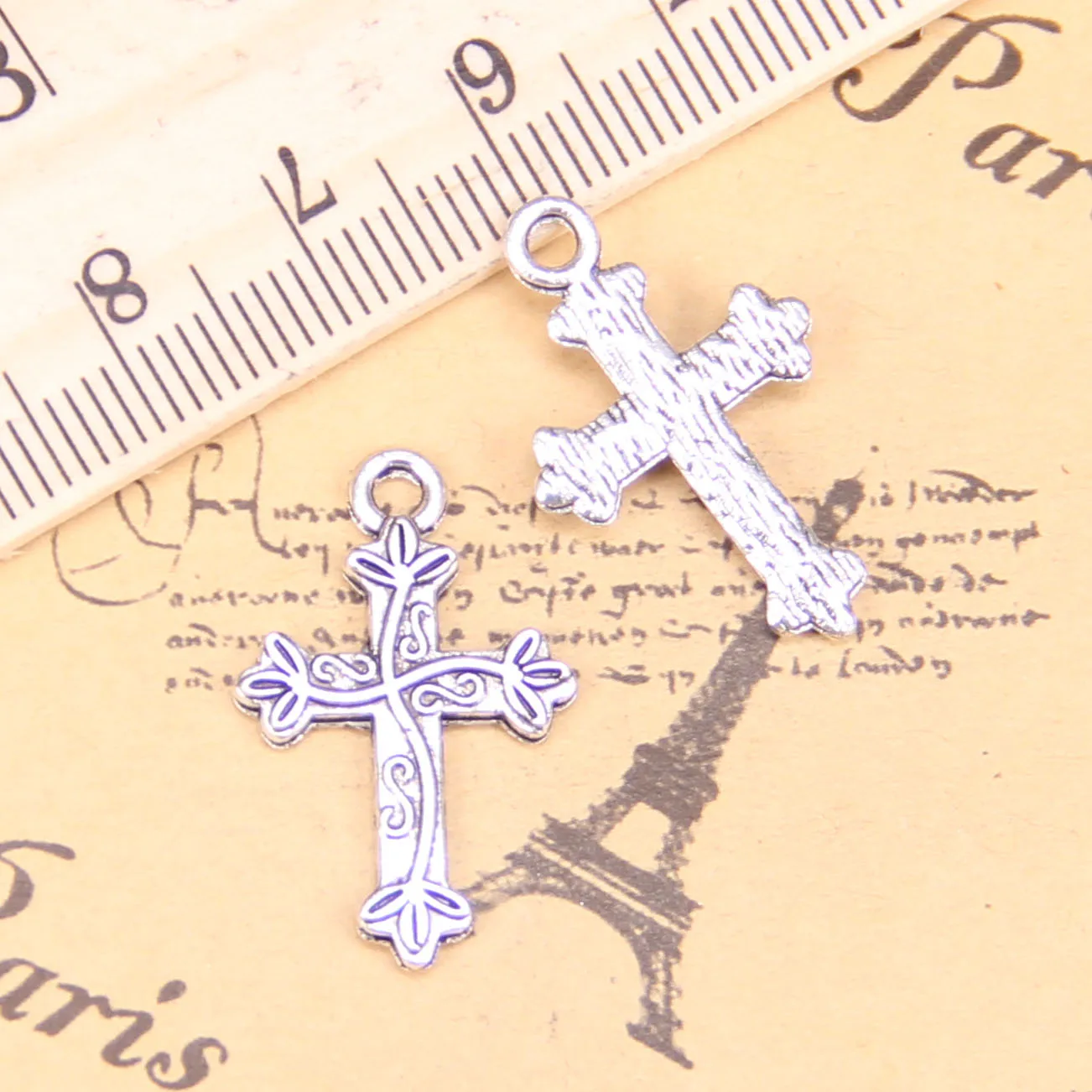 

140 шт. подвески в виде цветка, Креста 16x2, 5 мм, искусственная, винтажная, DIY для браслета, ожерелья