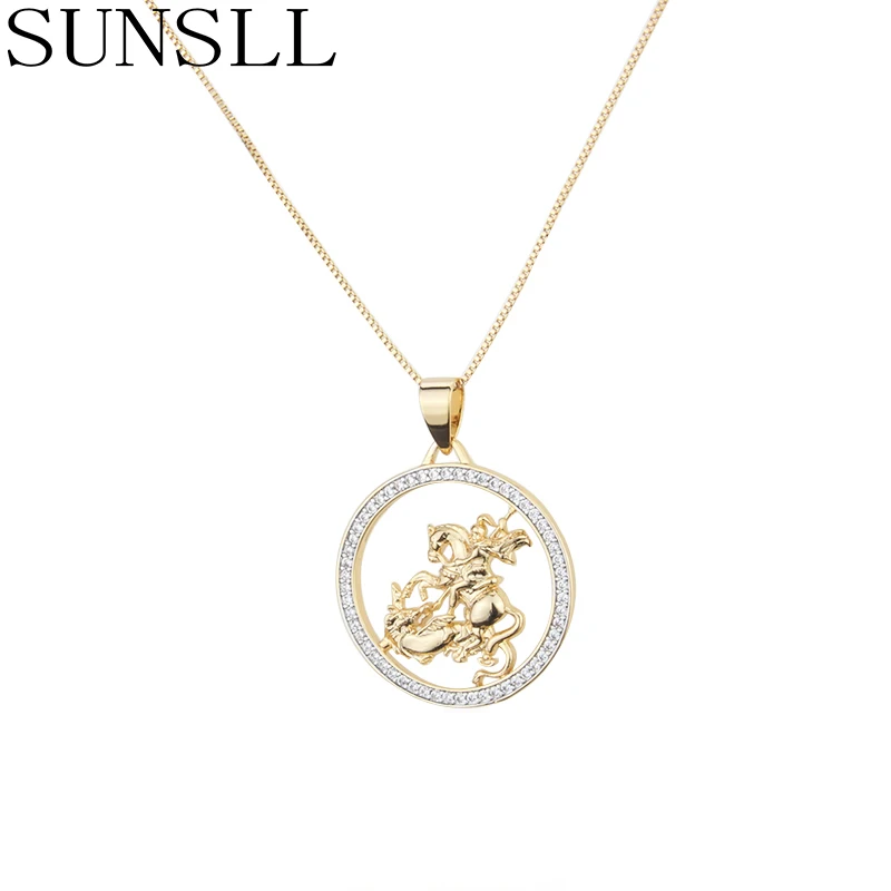 SUNSLL новый дизайн золотой/серебряный цвет copperwhite кубический циркон круглый кулон