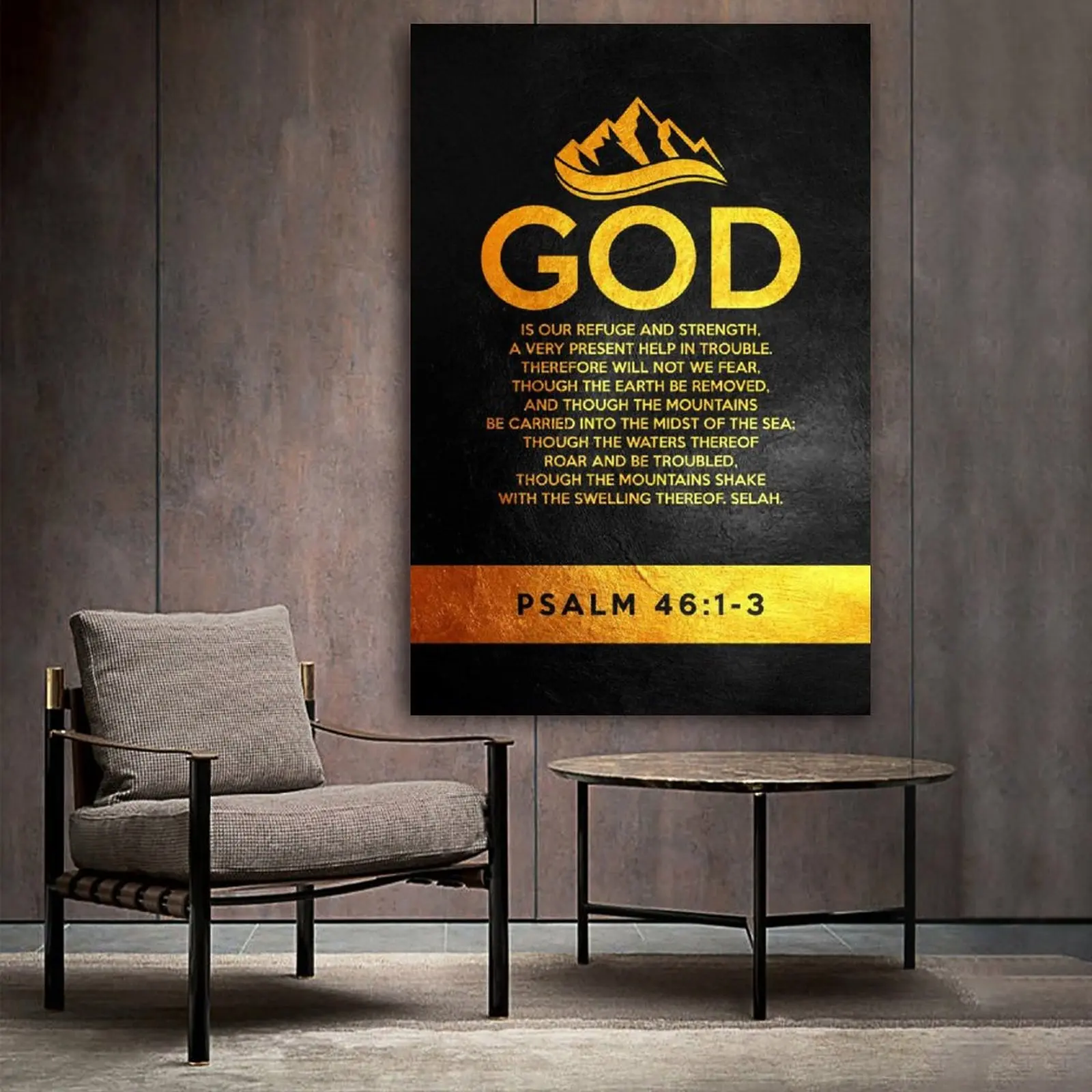 

Bible Verses Psalm 46 1 3 Poster Decorative Painting Canvas Wall Art Living Room Posters Bedroom Painting