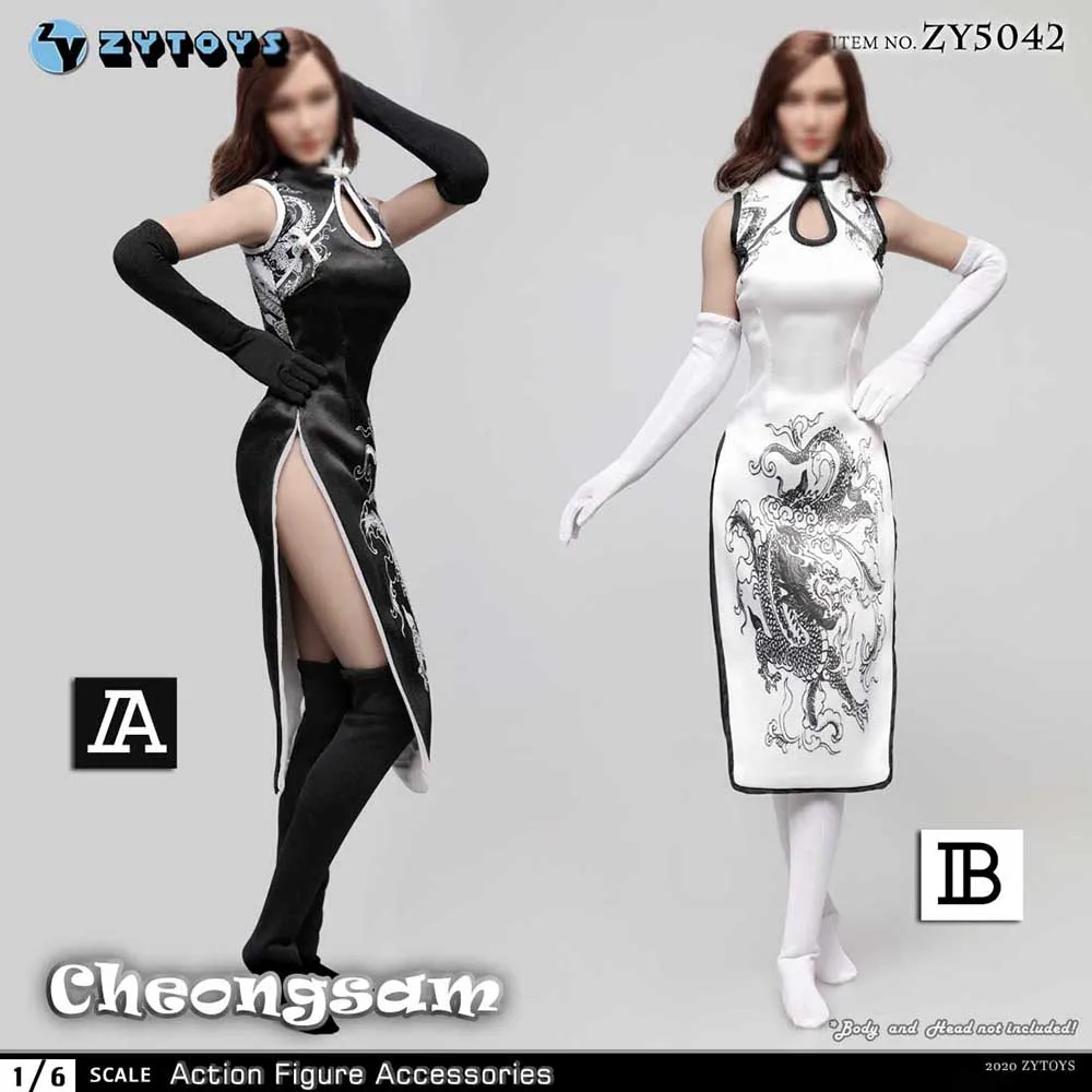 

ZYTOYS 1/6 Scale ZY5042 Female Dragon Cheongsam Suit Clothes Suit Clothing For 12" Action Figure Body Female Doll Accessories