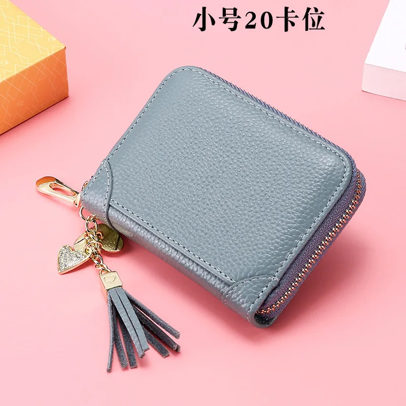 

Genuine Leather Ma'am Rfid Card Package Business Credit Photo Card Holder Female Bags Purse
