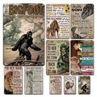 Забавный плакат Bigfoot, металлическая жестяная вывеска, винтажный уличный декор для детской комнаты, металлические пластины с животными в стиле ретро