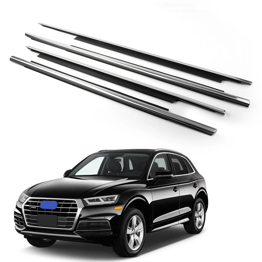 

4Pcs Chrome Car Window Seal Belt Moulding Trim Weatherstrip For Audi Q5 2009 2010 2011 2012 2013 2014 2015 2016 2017 2018