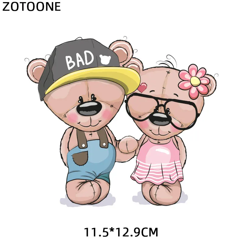 ZOTOONE, железная обезьяна, заплатка "Медведь", Наклейки для мальчиков и девочек, нашивки для одежды, футболки, теплопередача, аксессуары Diy, аппликации G