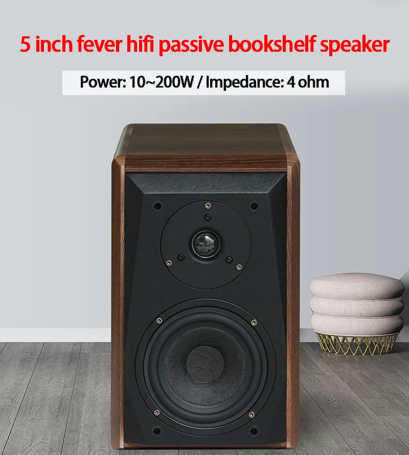 

KYYSLB F38 10 ~ 200 Вт 4 Ом 5 дюймов Fever Hifi пассивные Полочные колонки аудио монитор усилитель деревянные 2,0 колонки