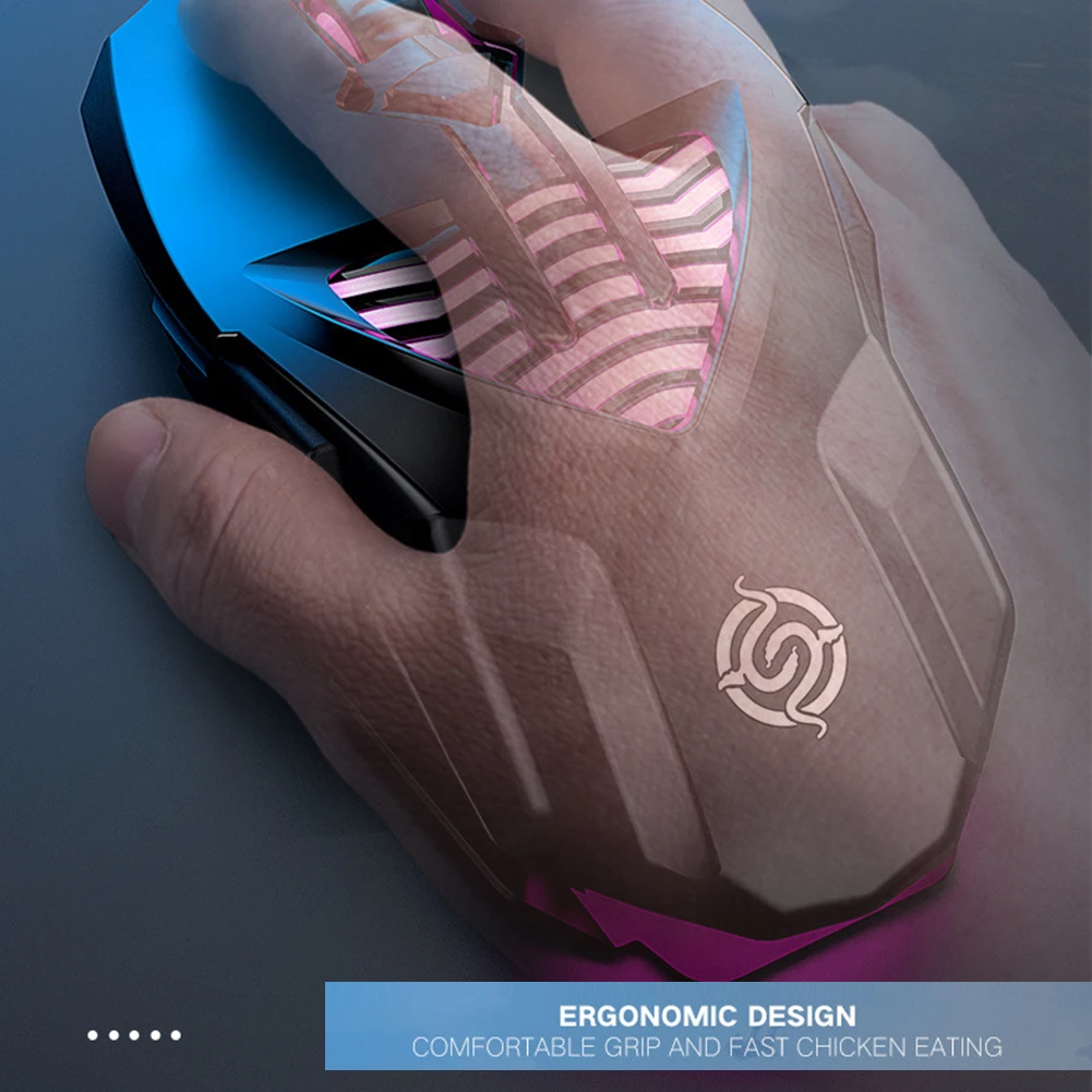 Мышь Компьютерная Q1 игровая оптическая со светодиодной подсветильник кой 6