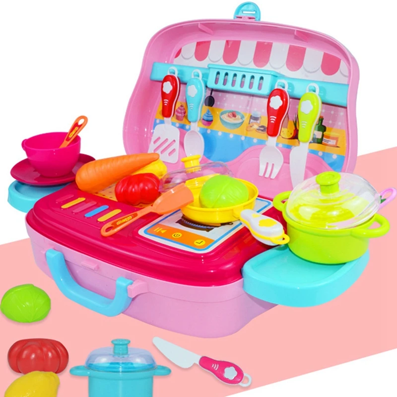 

Children's play house simulation kitchen simulation toy mini kitchen set toy fruit and vegetable kids gift
