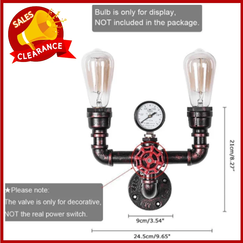 Специальное предложение настенный ретро светильник с клапаном железная труба