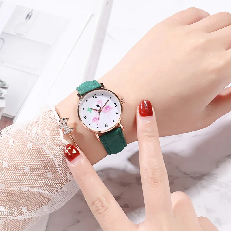 Эксклюзивные модные детские часы для женщин с рисунком гуся повседневные