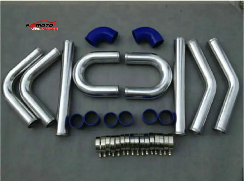 

3" Aluminum Intercooler Turbo & Piping Hose & T-Clamp Kits 12pcs Hose