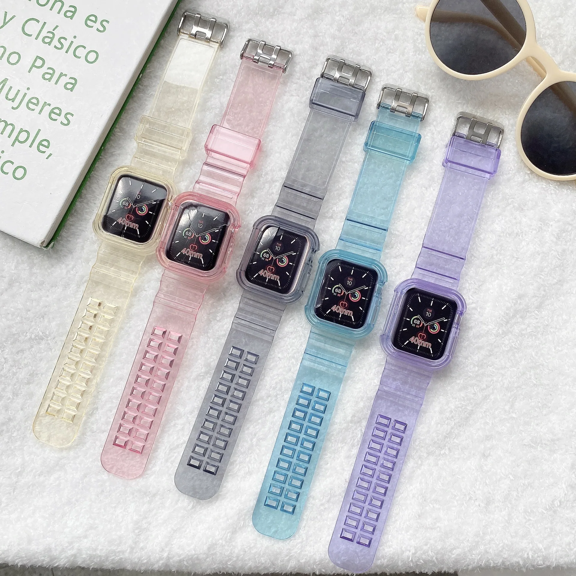 

New Transparent Silicone Strap for Apple Watch Series Se 6 5 4 3 2 Band 40mm 44mm for Iwatch Se 5 4 3 Waterproof Strap 38mm 42mm