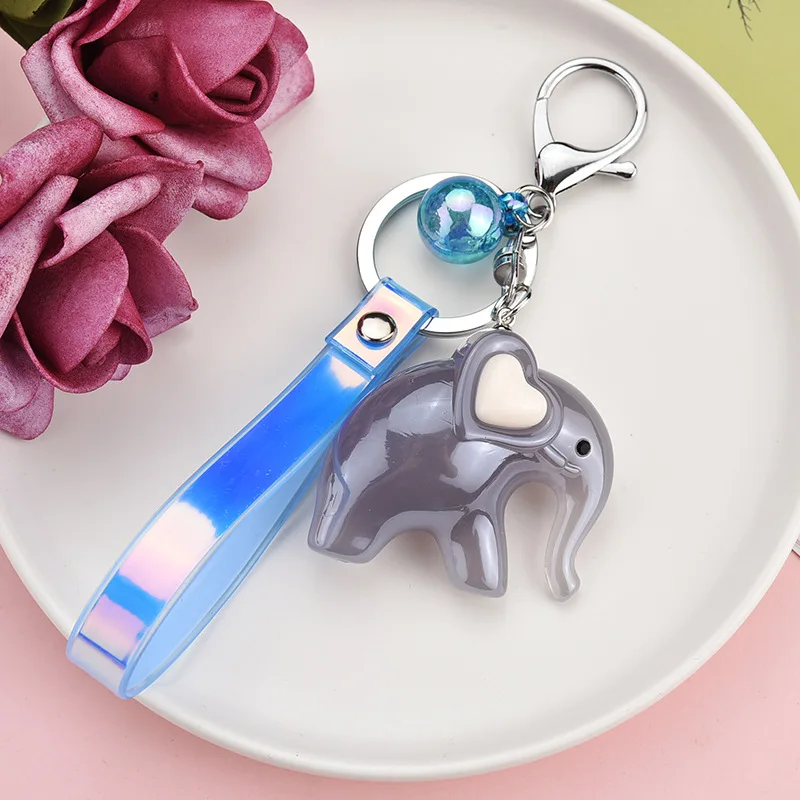 Fashion Cartoon Elephant Doll Keychain Love Girl Charm Keychain Pendant Personality Lady Backpack Mobile Phone Crystal Keychain