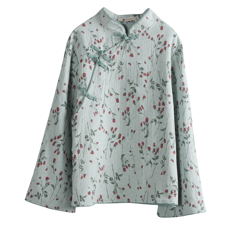 2020 классическая китайская женская хлопковая льняная блузка рубашка с длинным