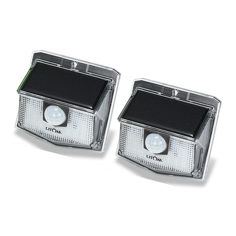 2PCS Solar Light 2/4 шт. Litom 60 светодиодов солнечный светильник IPX7 водонепроницаемый Солнечный садовый светильник PIR датчик движения открытый настенный светильник для украшения сада - Испускаемый цвет: 2PCS Solar Light