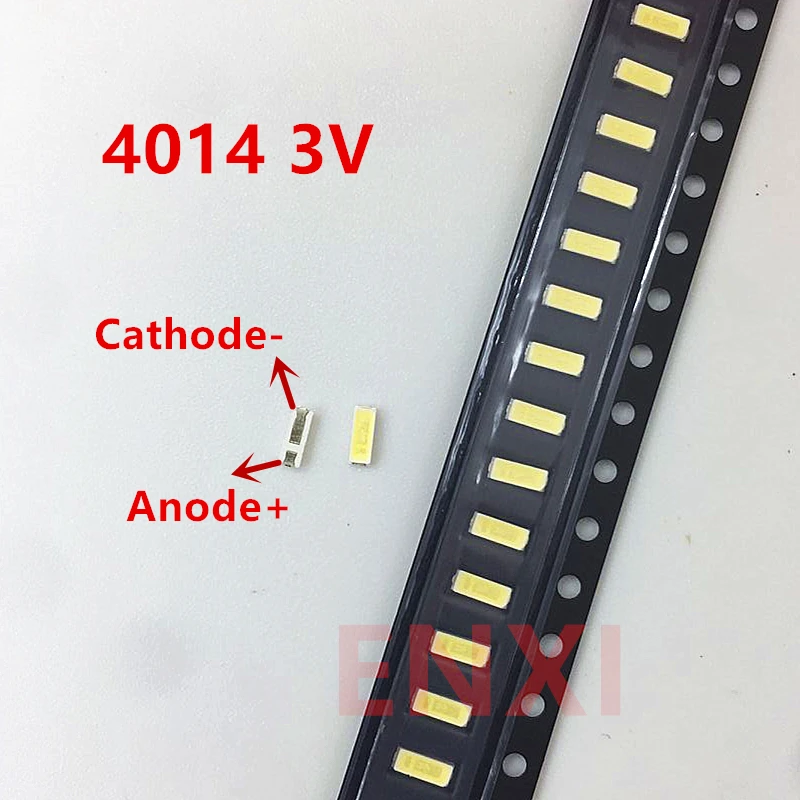 

100 шт. оригинал для JUFEI 4014 SMD светодиодный Диод 3В холодный белый запасные части для ТВ Подсветка Ламповые бусины pcb smd светодиодный