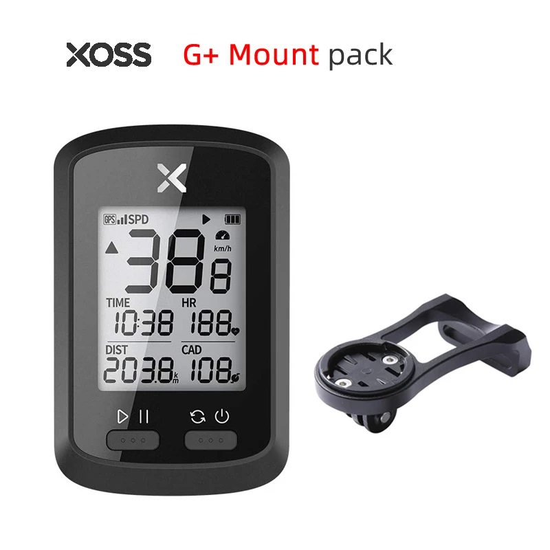 with Mount Xoss велосипедный компьютер G+ беспроводной Gps Спидометр Водонепроницаемый дорожный велосипед Mtb велосипедный Bluetooth Ant+ с каденцией велосипедные компьютеры - Цвет: with Mount