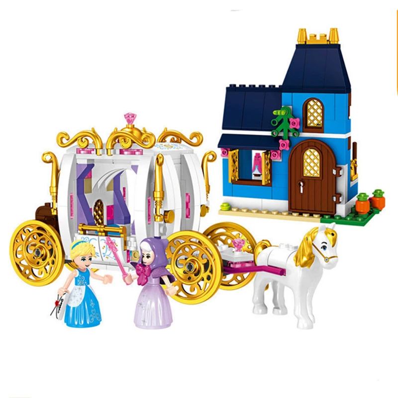 

New Princess Royal Carriage Building Blocks kits Princess Figures Friend Series Model Brick Toys For Girl Kids Gifts