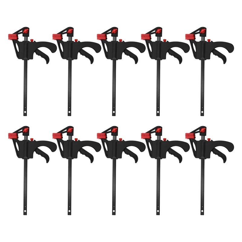 

10Pcs 4 Inch Quick Ratchet Release Speed Squeeze Wood Working Work Bar F Clamp Clip Kit Spreader Gadget Tools DIY Hand Tool