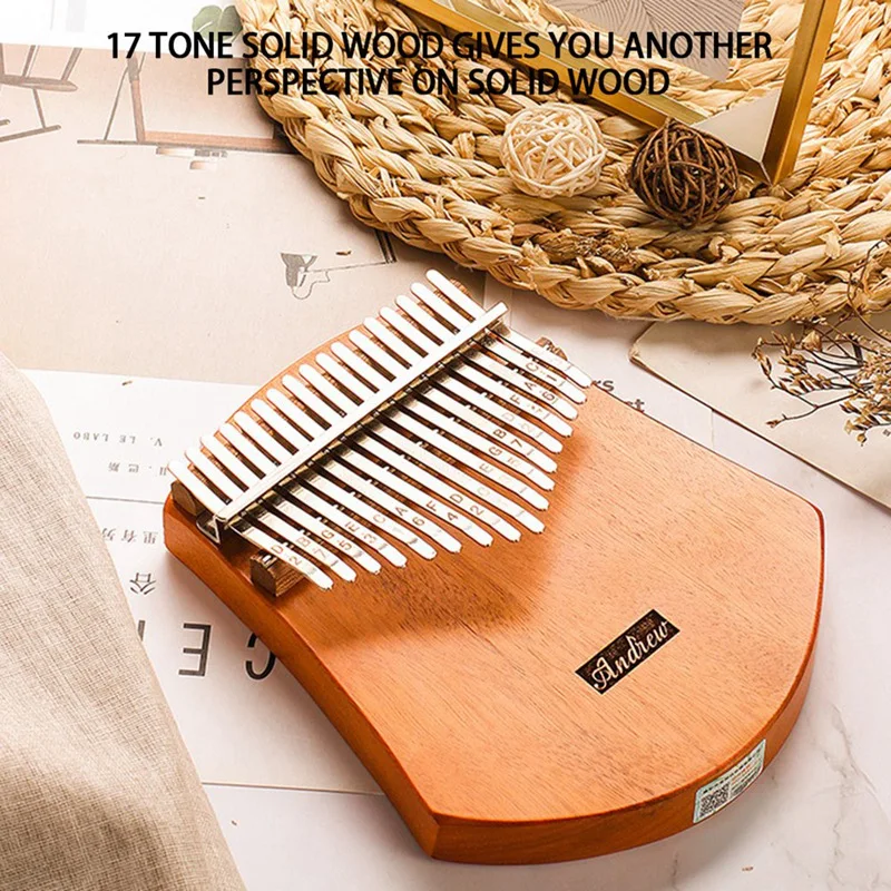

ANDREW 17 Keys Kalimba Thumb Piano High Quality Wood Mbira Body Musical Instruments with Kalimba Piano Christmas Gift