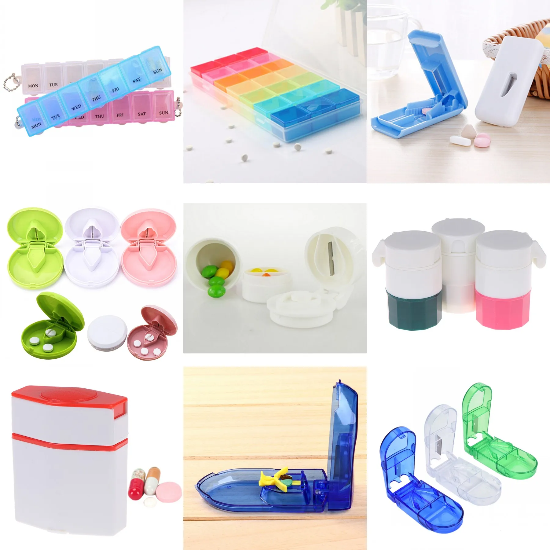 

Weekly new Pill Box Cutting Tablets Medication Cutter Medicine Crusher Grinder Splitter Tablet Cutter Divider Storage Case