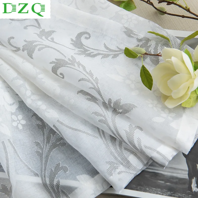 Белая прозрачная занавеска с принтом для спальни гостиной кухни Современная