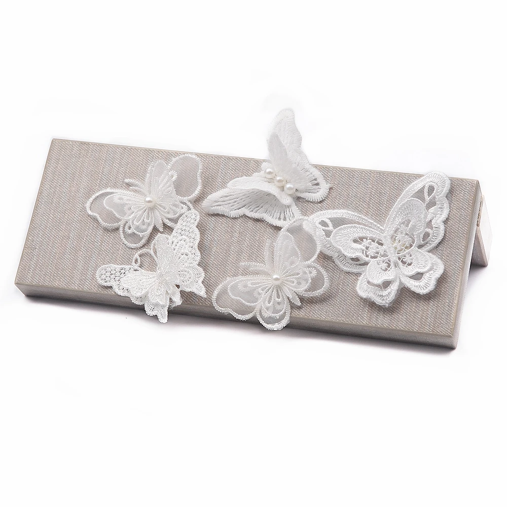 

NEW 5PCS Lace Butterfly Iron on Patches for Clothing DIY Wedding Decorative Embroidery Patch Applique Clothes Stickers