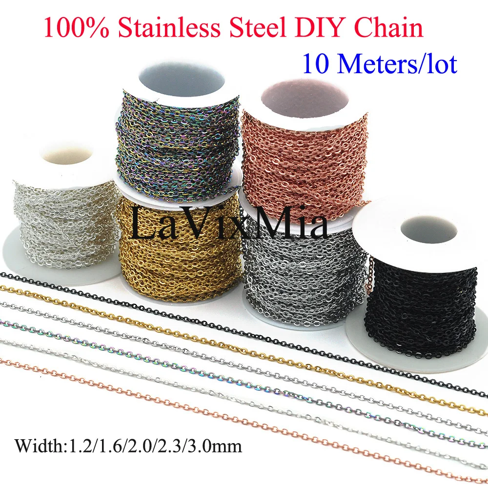 Цепочки из нержавеющей стали 100% для изготовления ювелирных изделий 10 м/лот