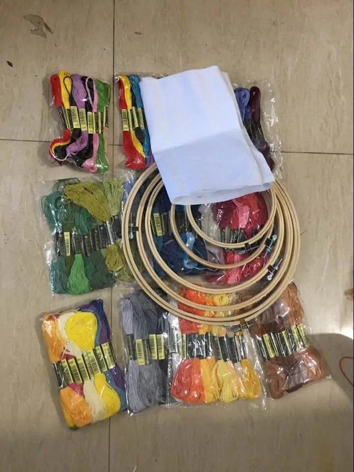 50PCS THREADS Home Handcraft Cross Stitch Tool Kit Embroidery Starter Tools Needle | Дом и сад