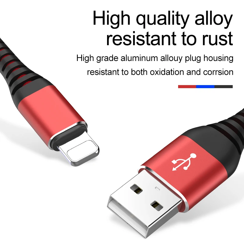3.1A USB кабель для iPhone X 8 7 6 6S plus 5 5S кабель высокопрочный кабель передачи данных для быстрой зарядки быстрое зарядное устройство для устройств apple