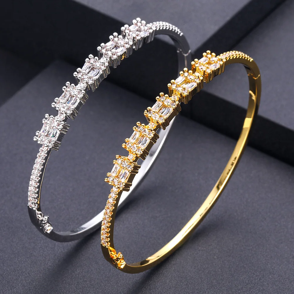 Jankelly модный роскошный Штабелируемый Браслет манжета для женщин Свадьба полный