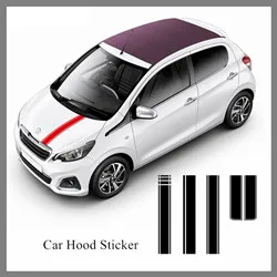 Для PEUGEOT 107 108 гоночные полосы Автомобиль Стайлинг мотор спортивные решетки графика виниловые наклейки авто дверь боковая юбка наклейки